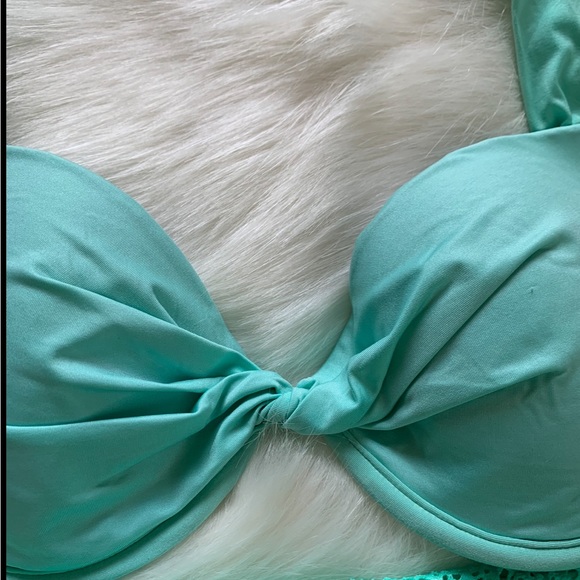 Mossimo Women’s Two Piece Bright Mint Green Bathing Suit - Picture 8 of 11